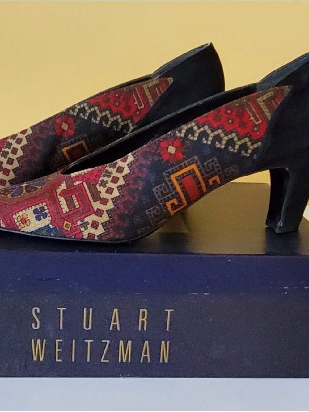Stuart Weitzman Multicolor Geometric Patterned Pumps - Picture 2 of 3